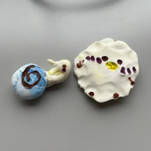 粘土で作った作品