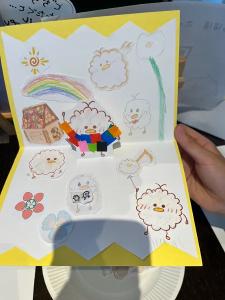 まるぽぽを描いた工作作品
